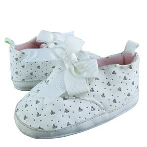 First Steps Girls Sneaker Size T 6-9 Month‎ Medium Shoes White Synthetic Slip On